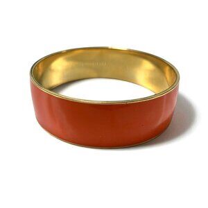 J.Crew Gold & Orange Enamel Bangle Bracelet 2.5"